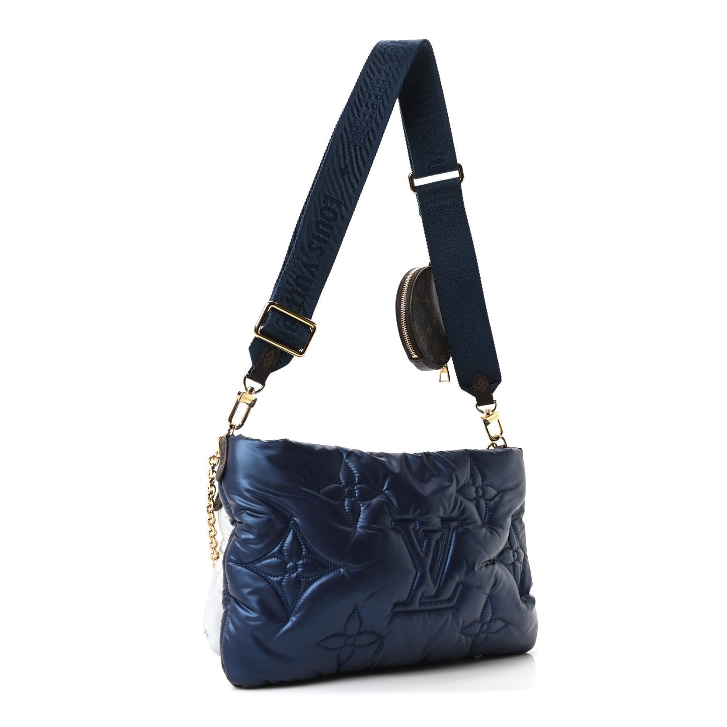 Econyl Monogram Pillow Maxi Multi Pochette Accessories Navy Silver