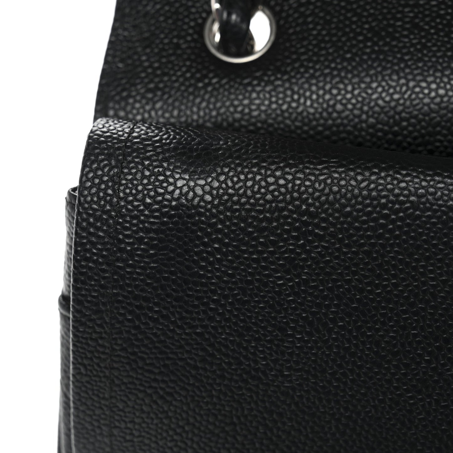 Caviar Quilted Jumbo Double Flap Black