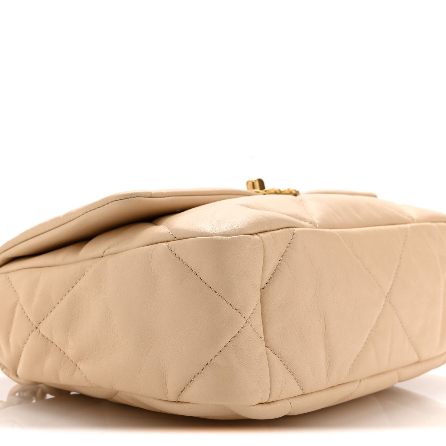 Lambskin Quilted Medium Chanel 19 Flap Light Beige