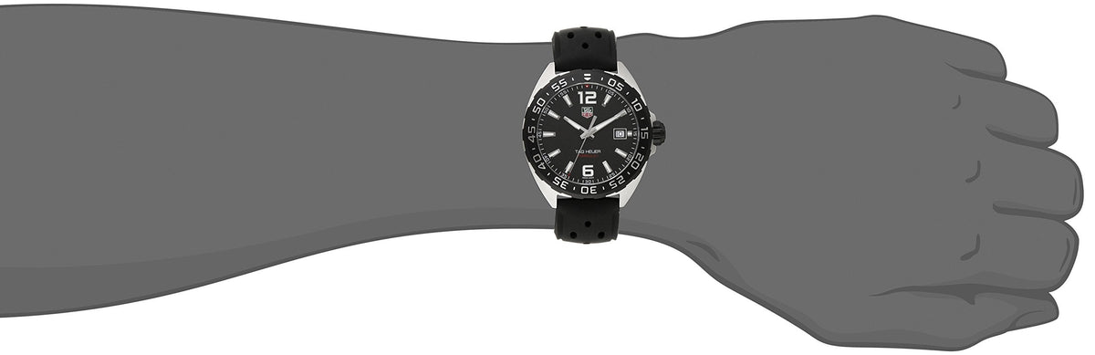 Tag Heuer Formula 1 Quartz Black Dial Black Rubber Strap Watch for Men - WAZ1110.FT8023