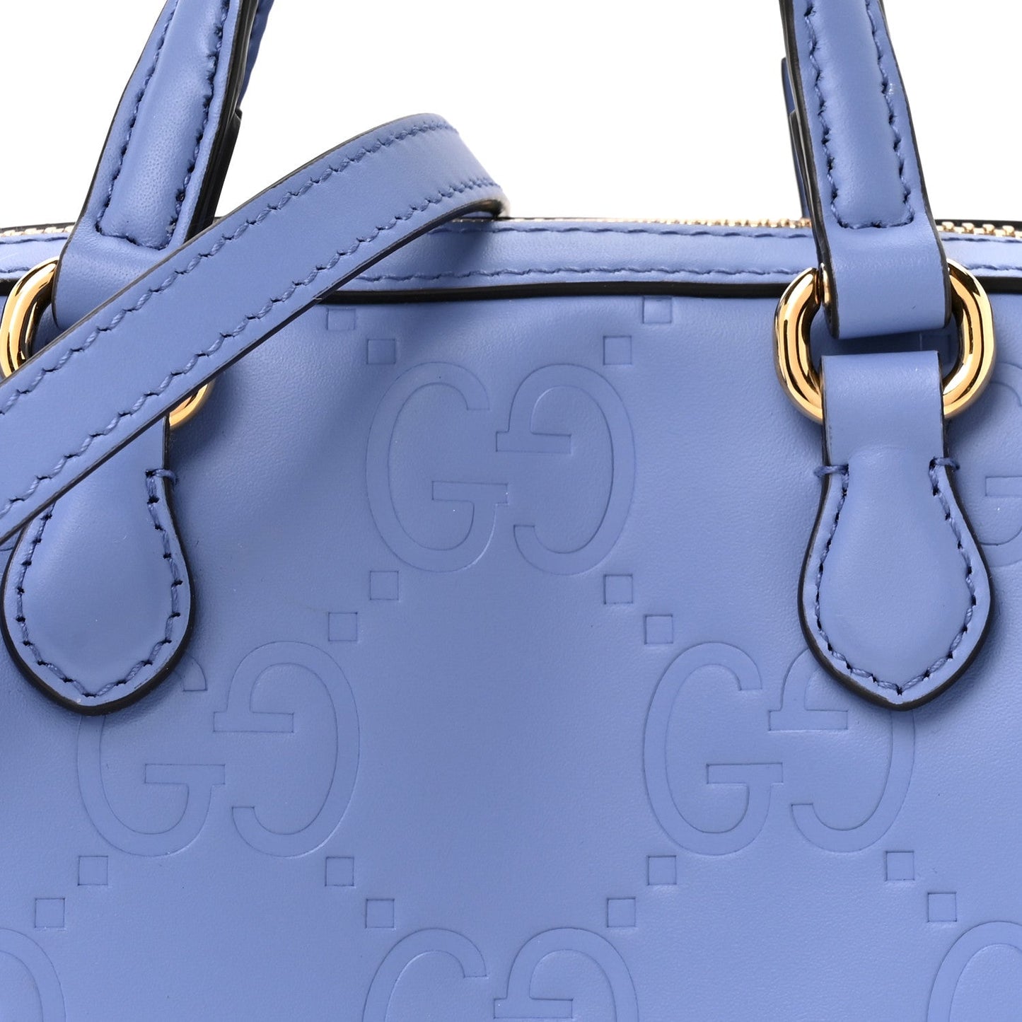 Gilbert Calfskin Jumbo GG Embossed Super Mini Top Handle Bowler Bag Bloom Lavender