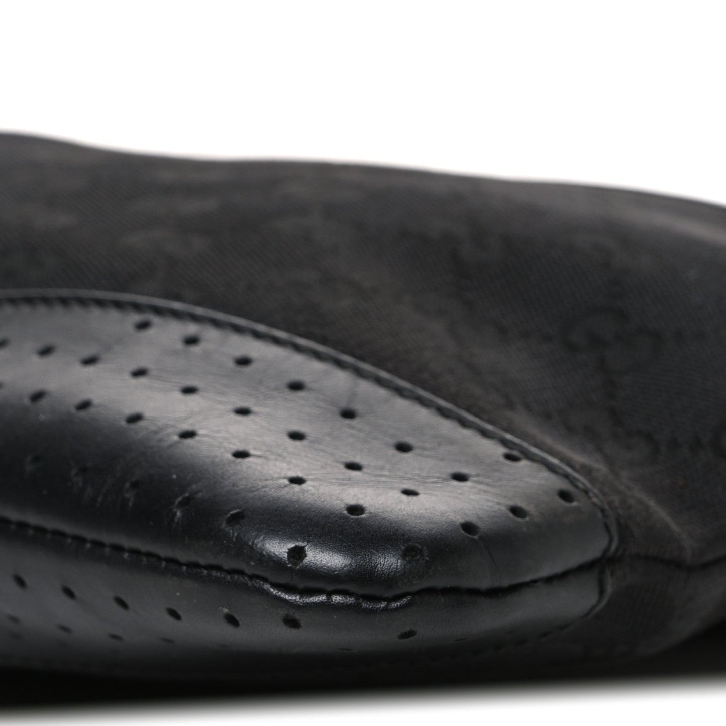 Monogram Calfskin Perforated Medium Flat Messenger Bag Black