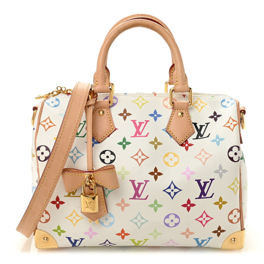 LV X TM Monogram Multicolor Speedy Bandouliere 25 White