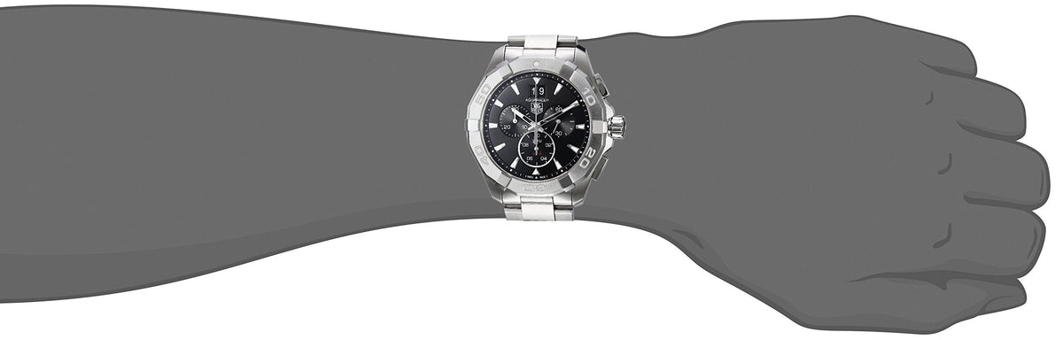 Tag Heuer Aquaracer Chronograph Black Dial Silver Steel Strap Watch for Men - CAY1110.BA0927