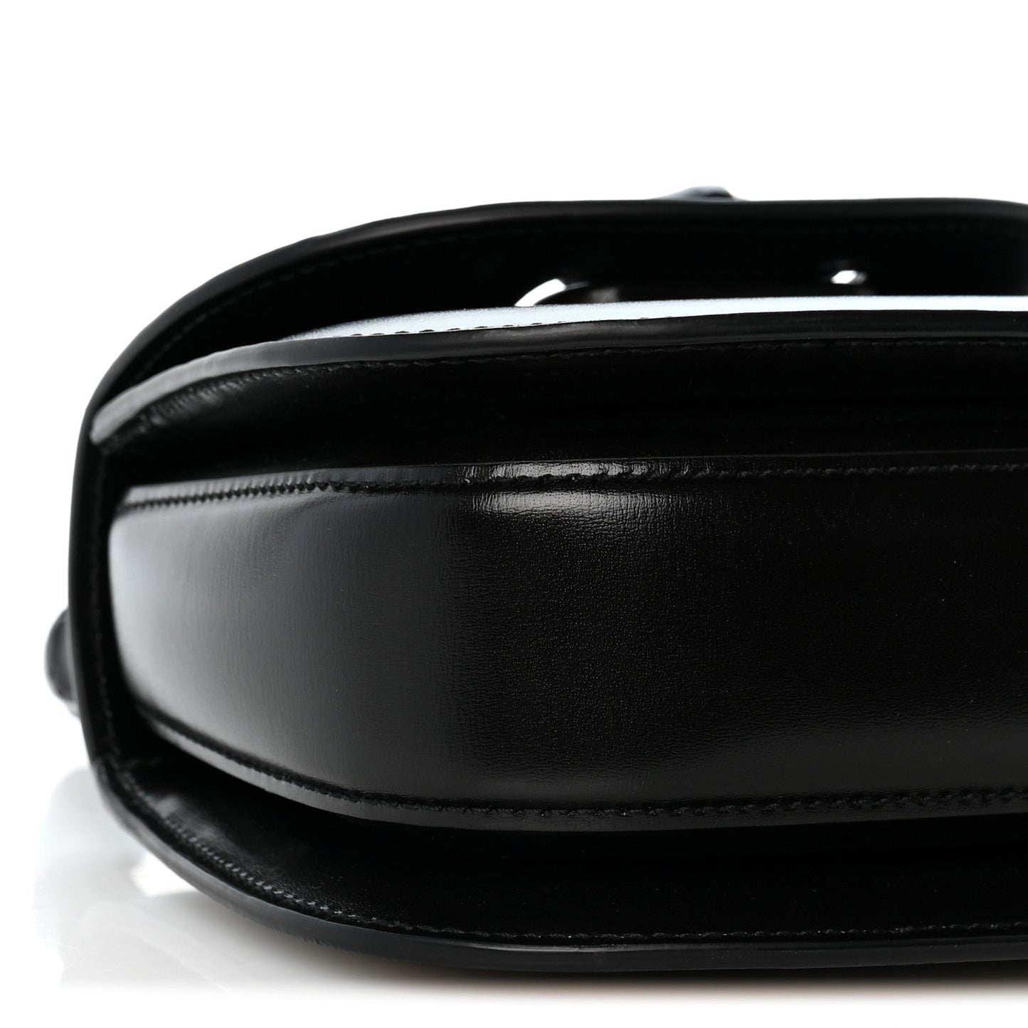 Boarded Dyana Lux Calfskin Web Monochrome Small Bamboo 1947 Top Handle Bag Black