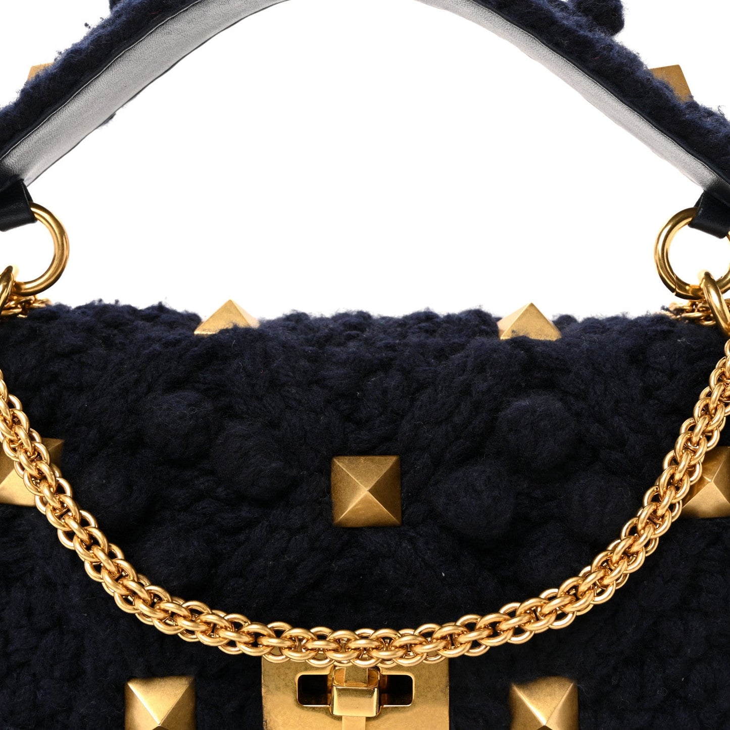 Cashmere Large Roman Stud Shoulder Bag Marine