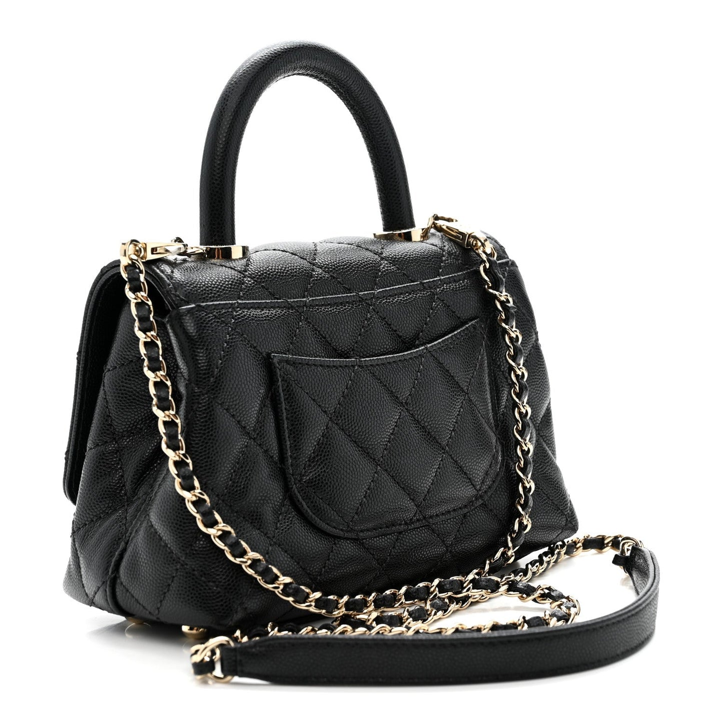 Caviar Quilted Extra Mini Coco Handle Flap Black