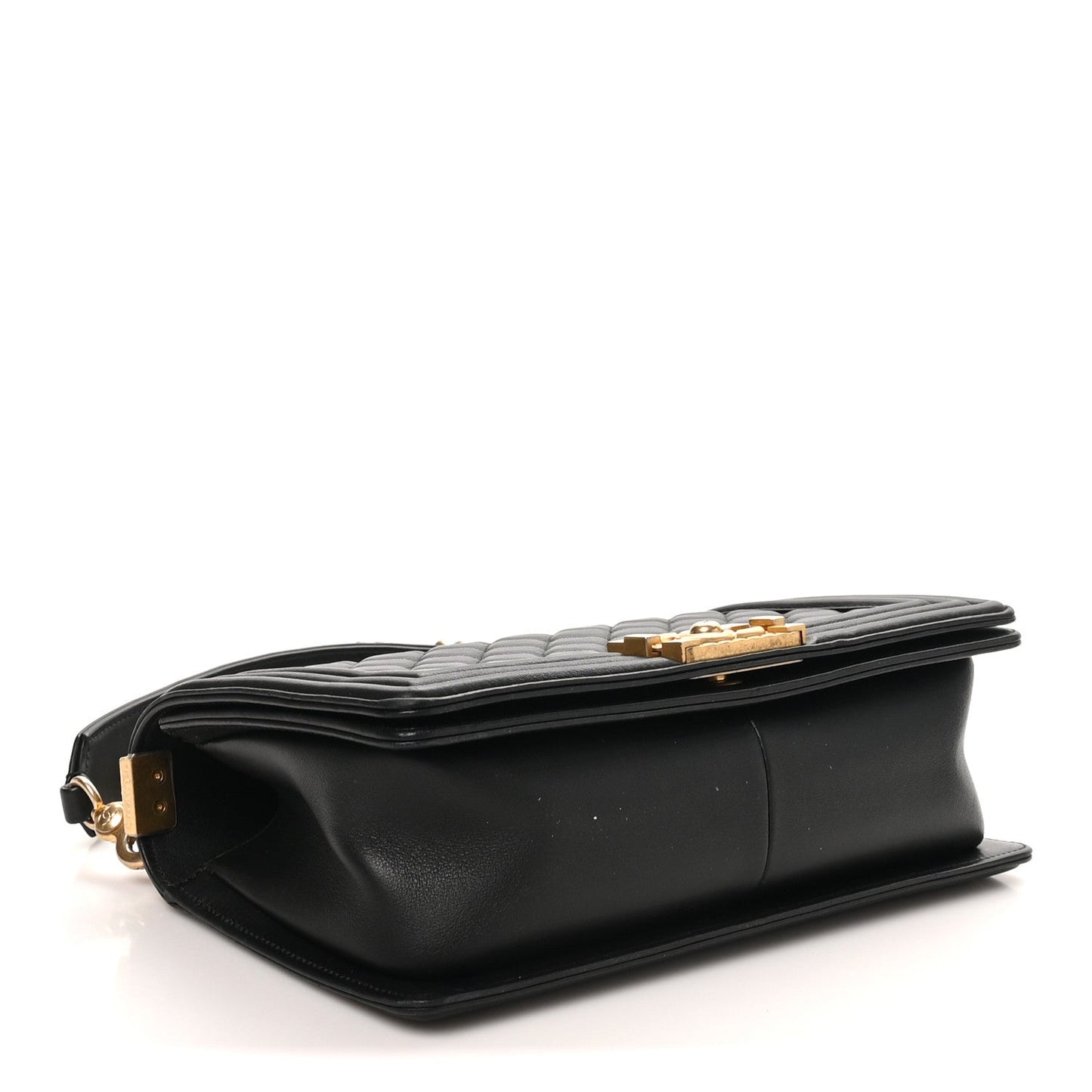 Calfskin Medium Boy Logo Top Handle Flap Black Black