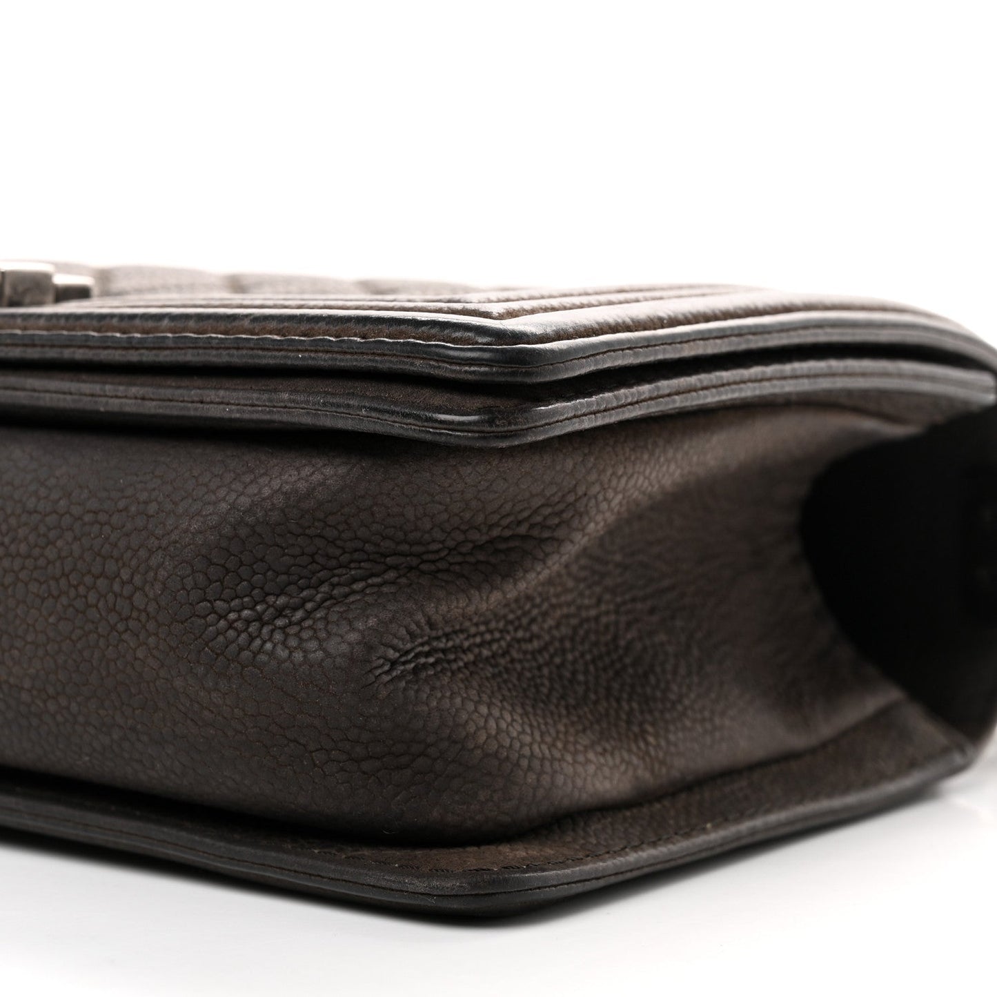 Iridescent Caviar Quilted Medium Boy Flap Dark Grey