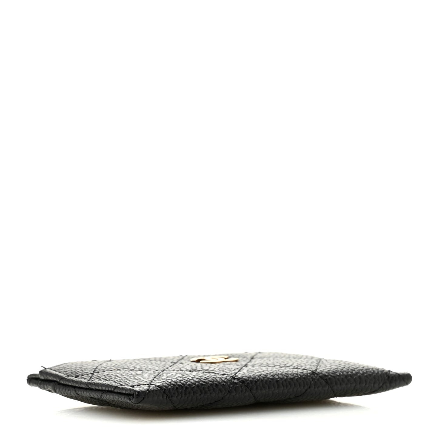 Caviar Quilted Card Holder Black