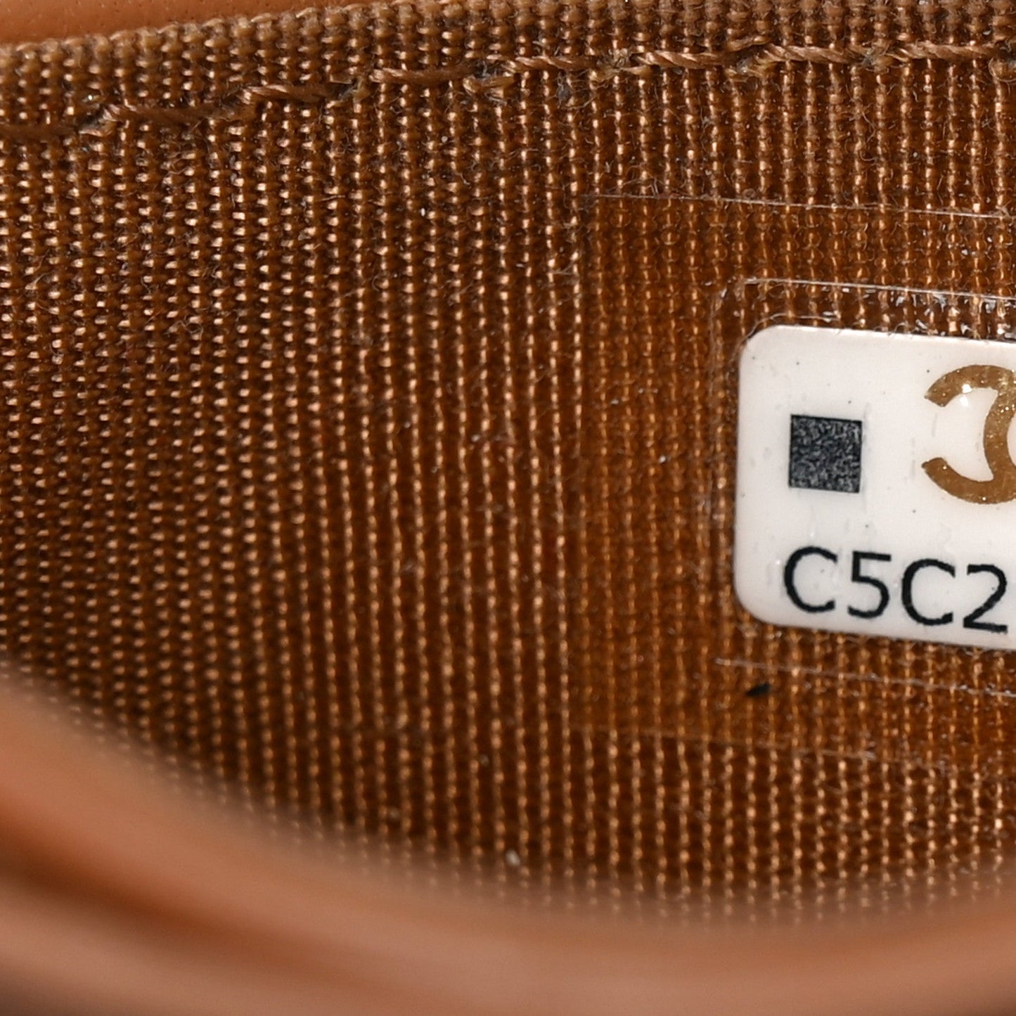 Lambskin Quilted Chanel 19 Card Holder Brown