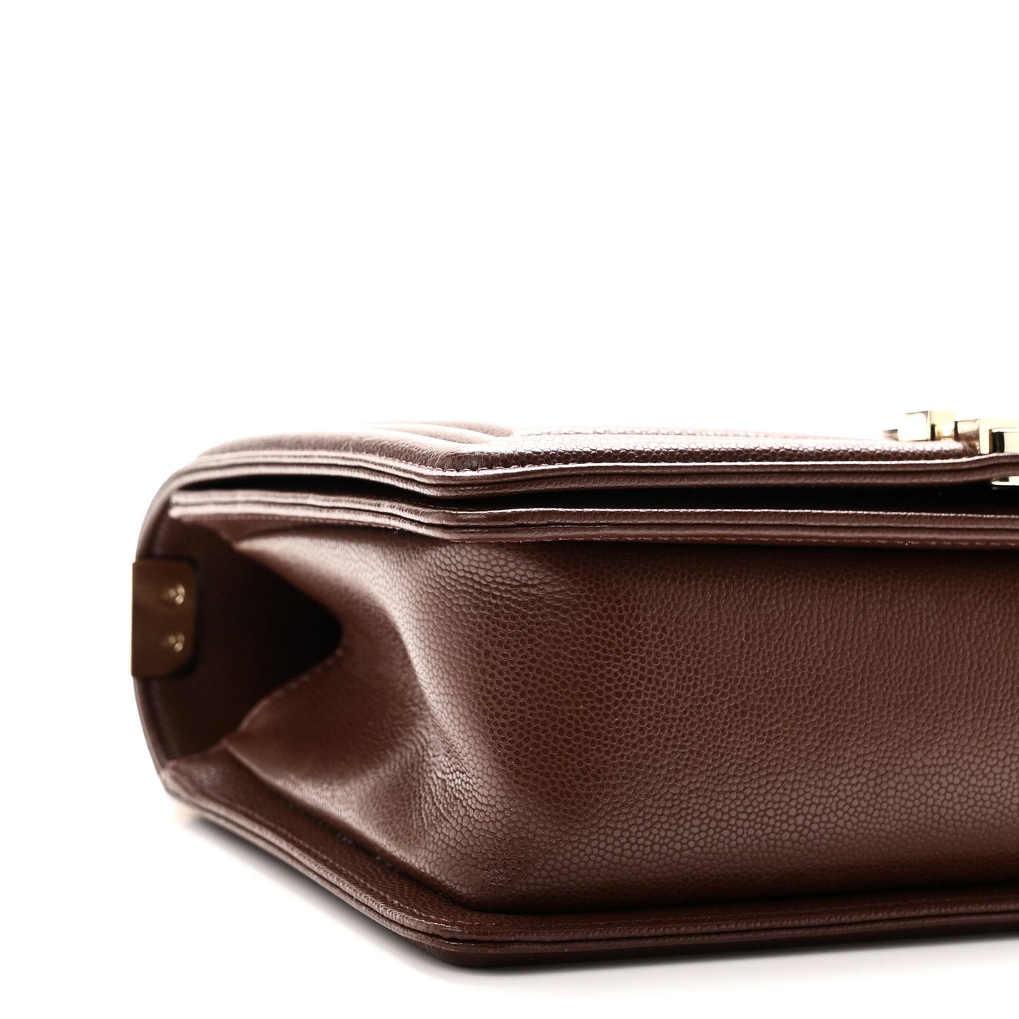 Caviar Quilted Medium Boy Flap Brown