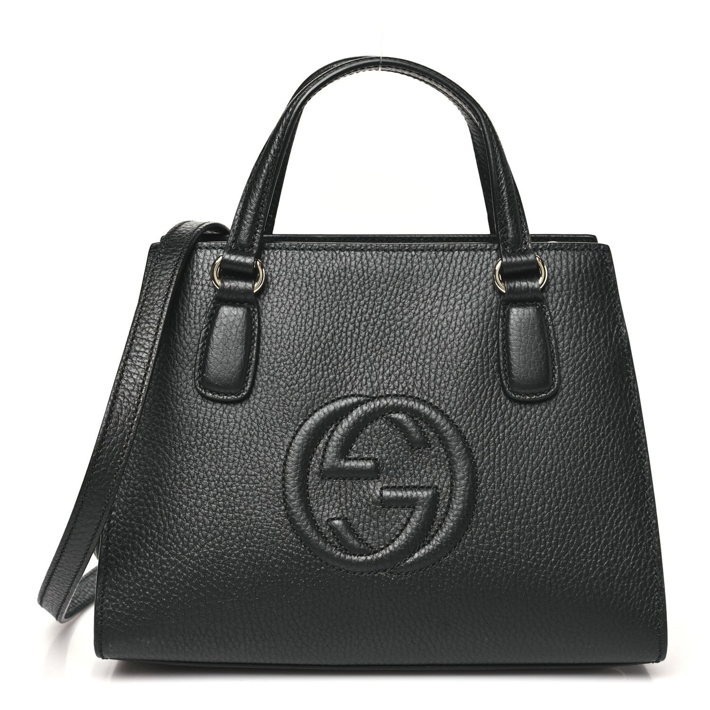 Dollar Calfskin Medium Soho Top Handle Satchel Black