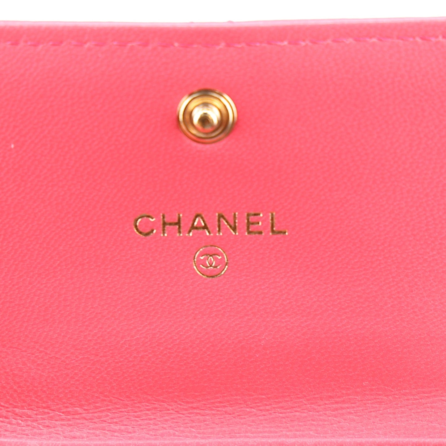 Lambskin Quilted Chanel 19 Flap Coin Purse With Chain Dark Pink
