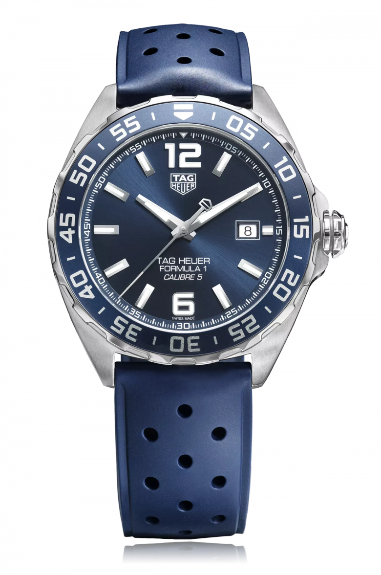 Tag Heuer Formula 1 Bucherer Blue Edition Blue Dial Blue Calfskin Strap Watch for Men - WAZ2015.FT8023