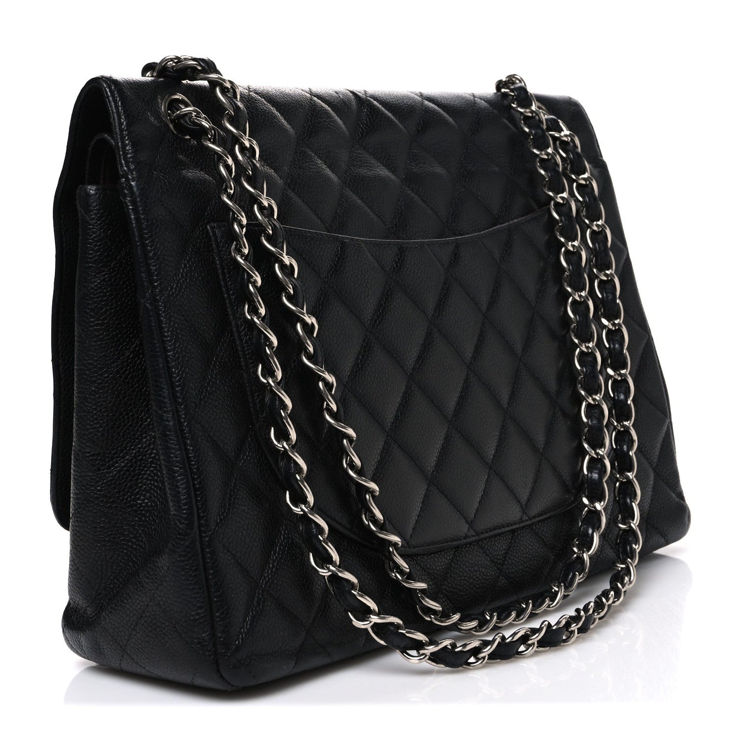 Caviar Quilted Maxi Double Flap Black