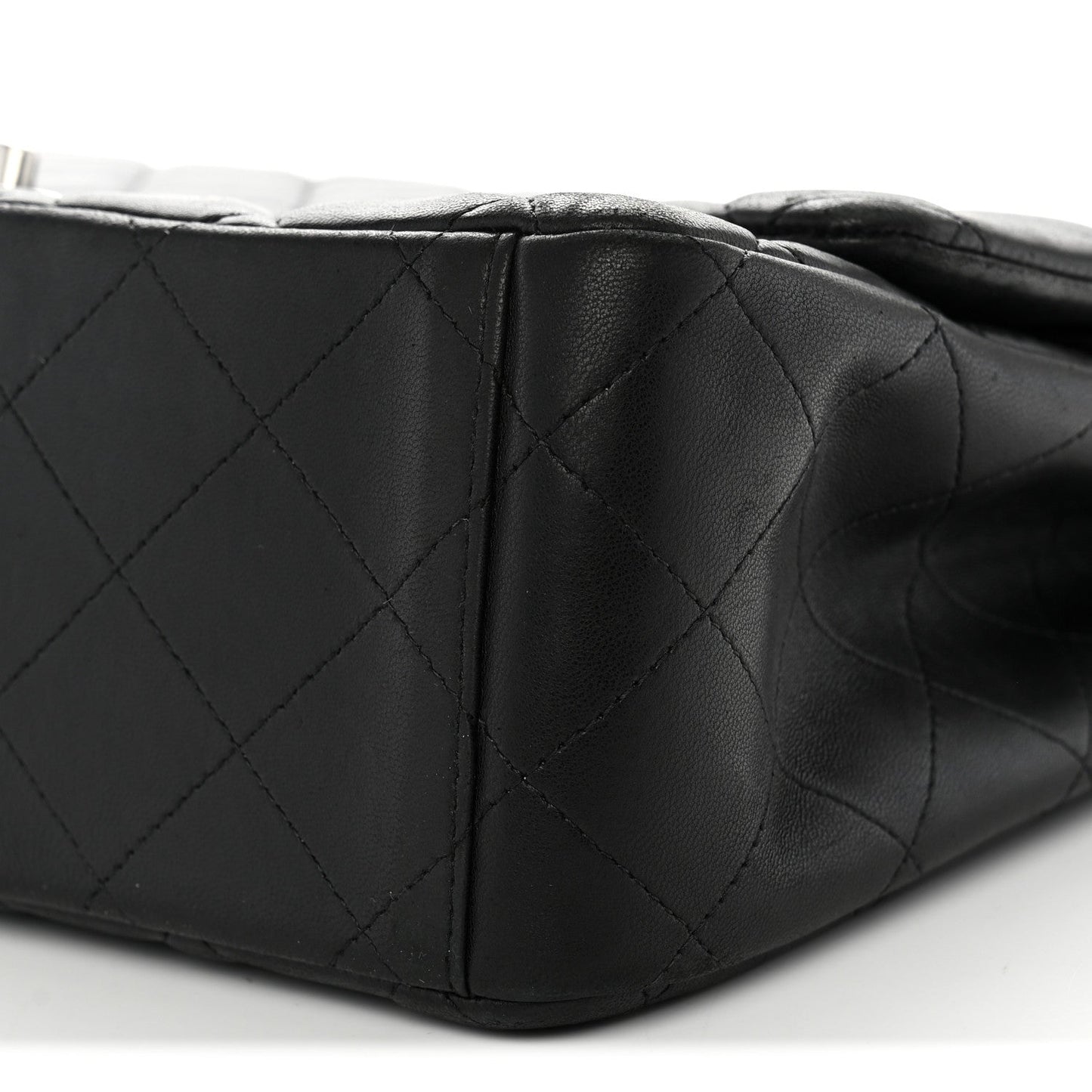 Lambskin Quilted Maxi Double Flap Black