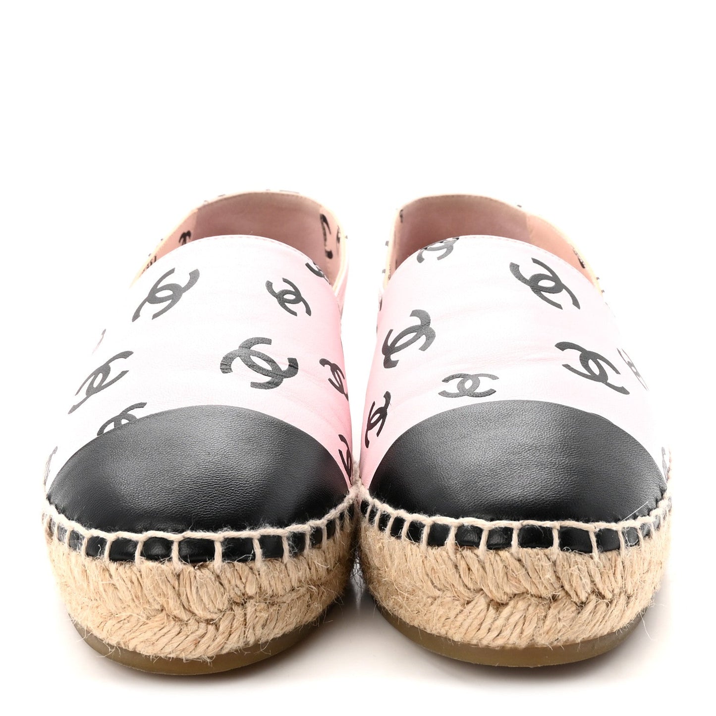 Lambskin Printed CC Espadrilles 37 Light Pink Black