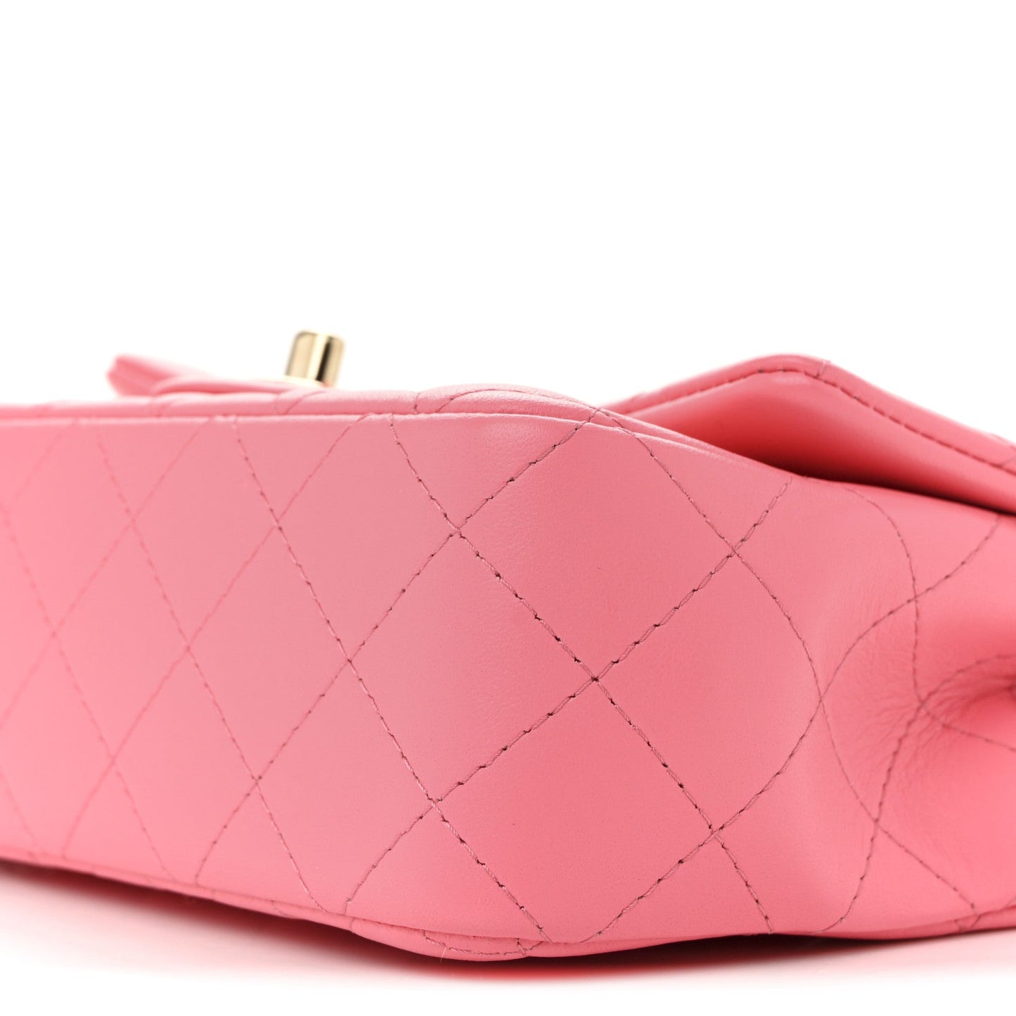 Lambskin Quilted Mini Rectangular Flap Pink