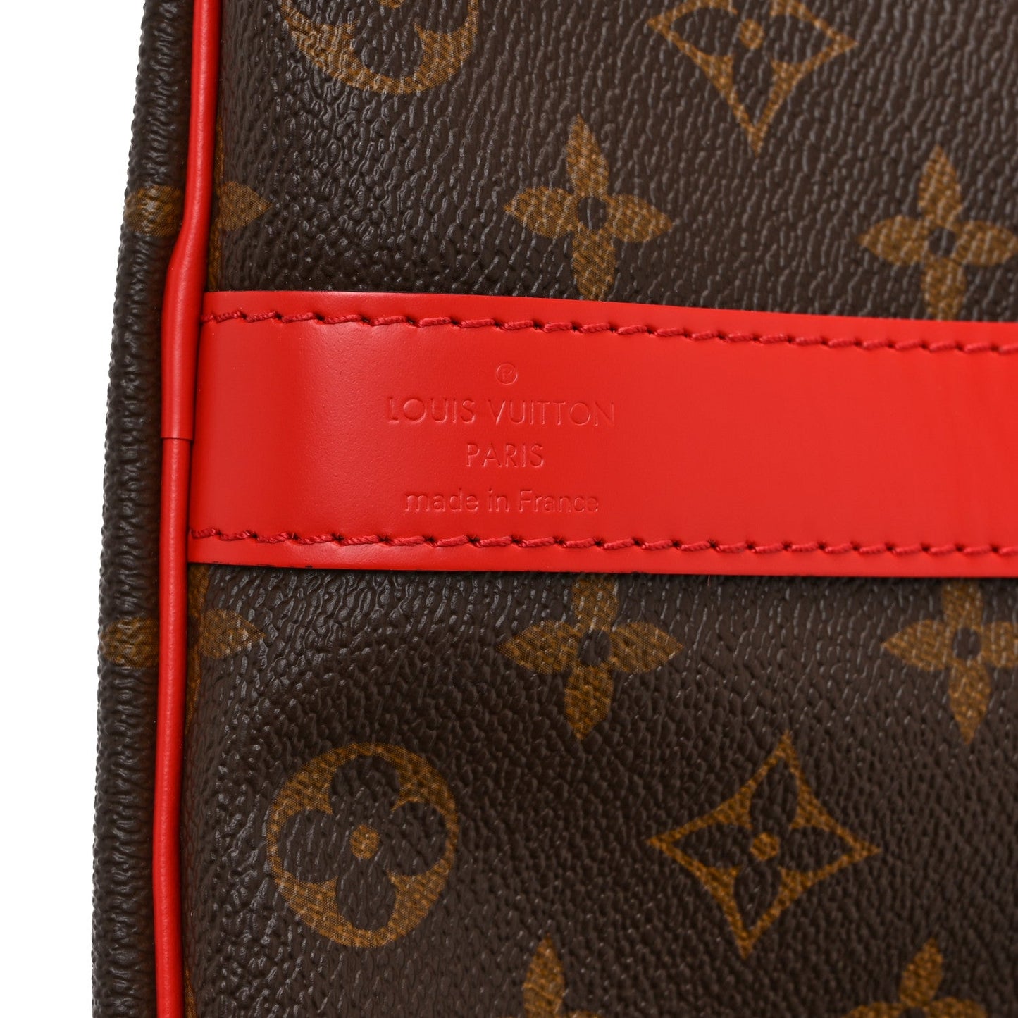 Calfskin Monogram Keepall Bandouliere 50 Coquelicot