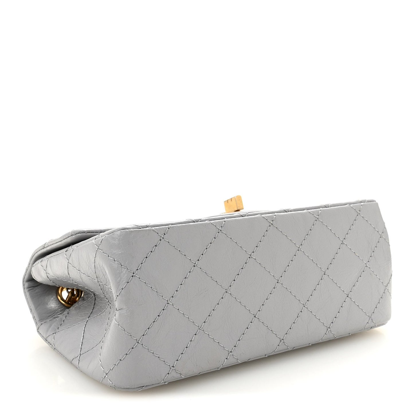 Aged Calfskin Quilted 2.55 Reissue Mini Flap Grey