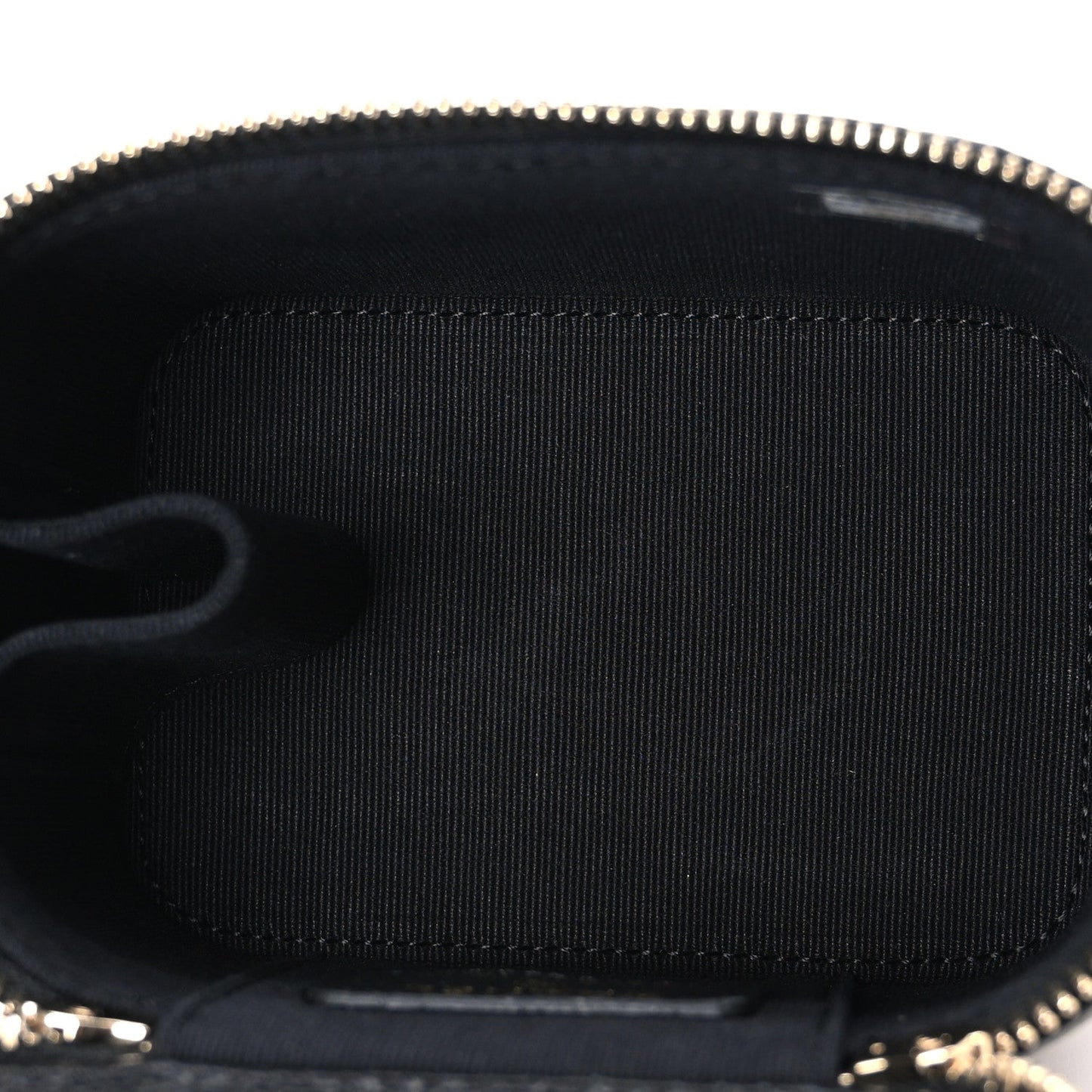 Caviar Quilted Mini Vanity Case With Chain Black