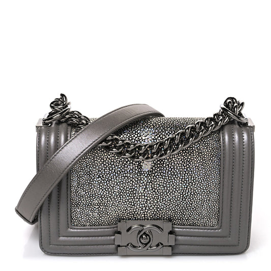 Galuchat Stingray Small Boy Flap Silver