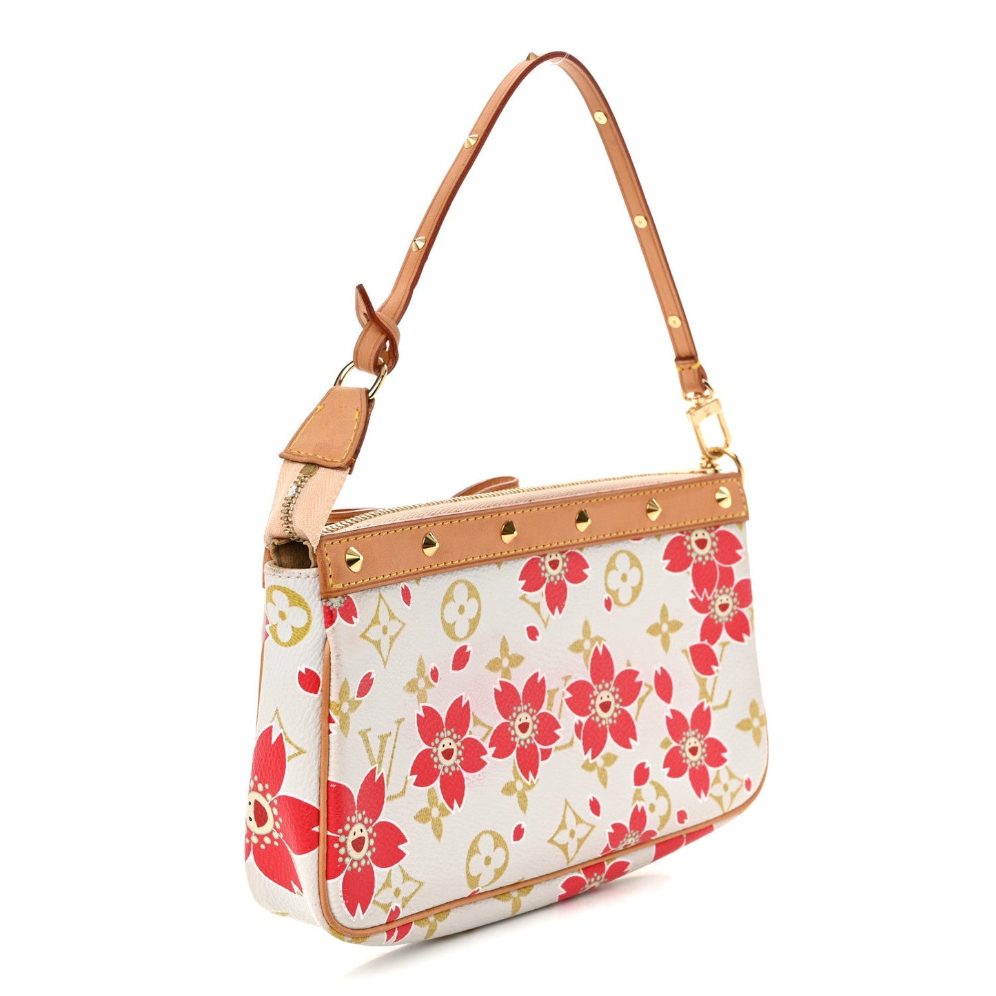 Monogram Cherry Blossom Pochette Accessories Red