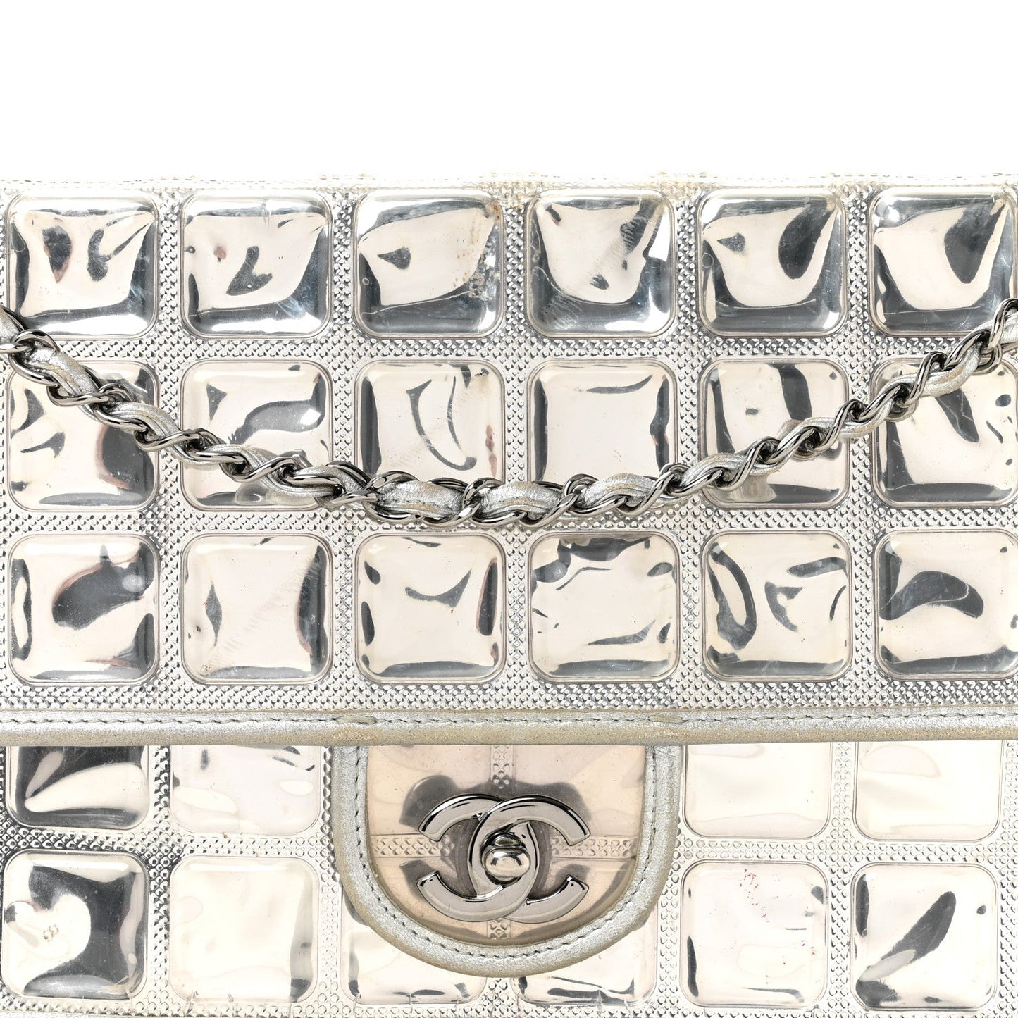 Vinyl Large Ice Cube Flap Silver