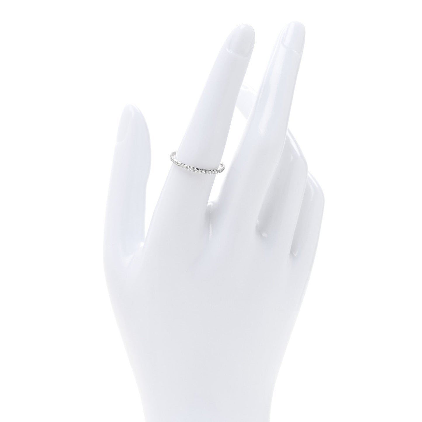 18K White Gold Diamond Metro Band Ring 56 7.5