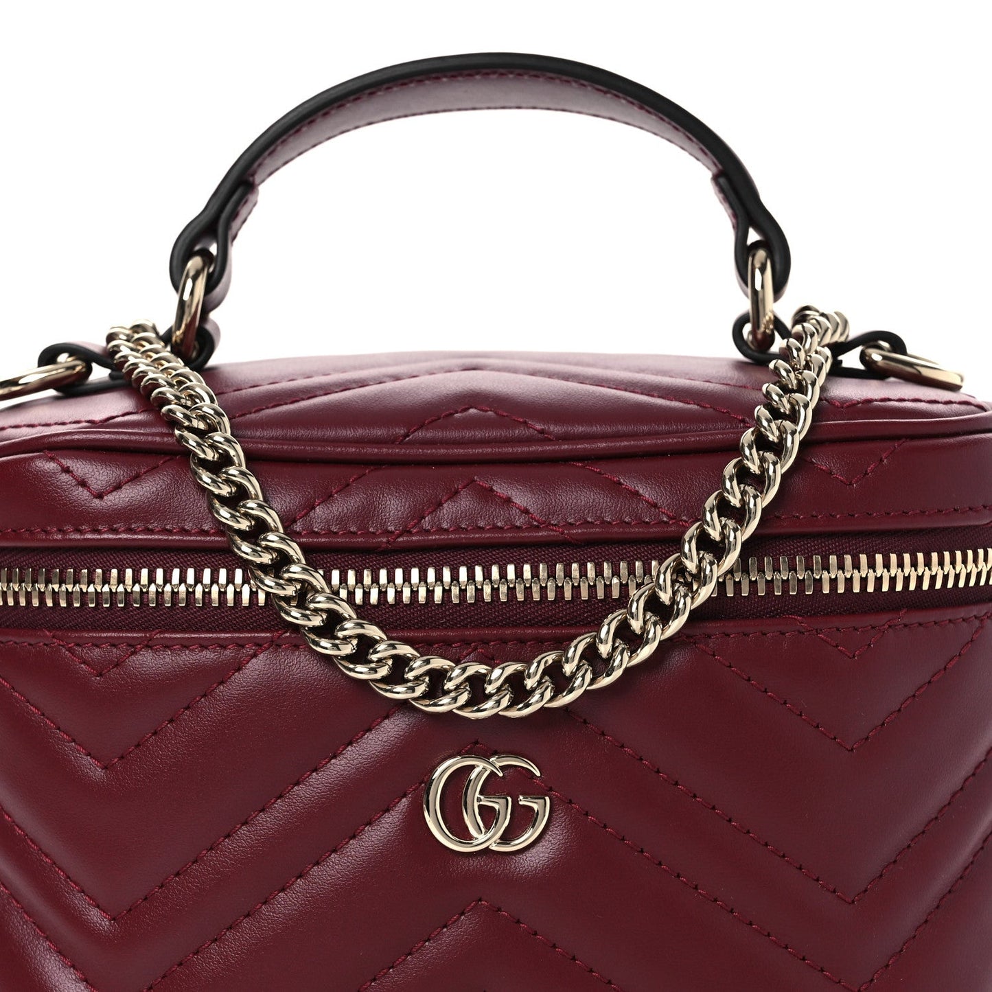 Calfskin Matelasse GG Marmont Vanity Cosmetic Case Burgundy