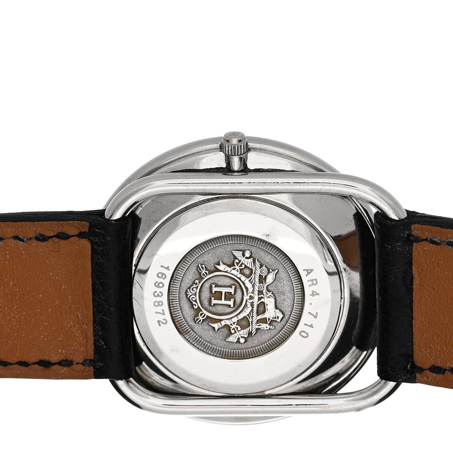 Stainless Steel Ostrich 34mm Arceau Quartz Watch Noir
