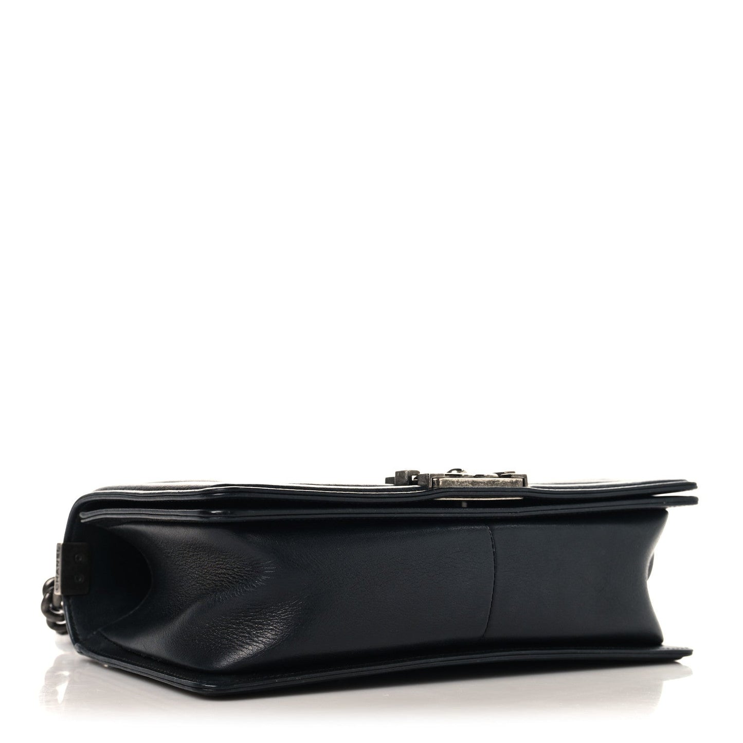 Lambskin Chevron Quilted Medium Boy Flap Black