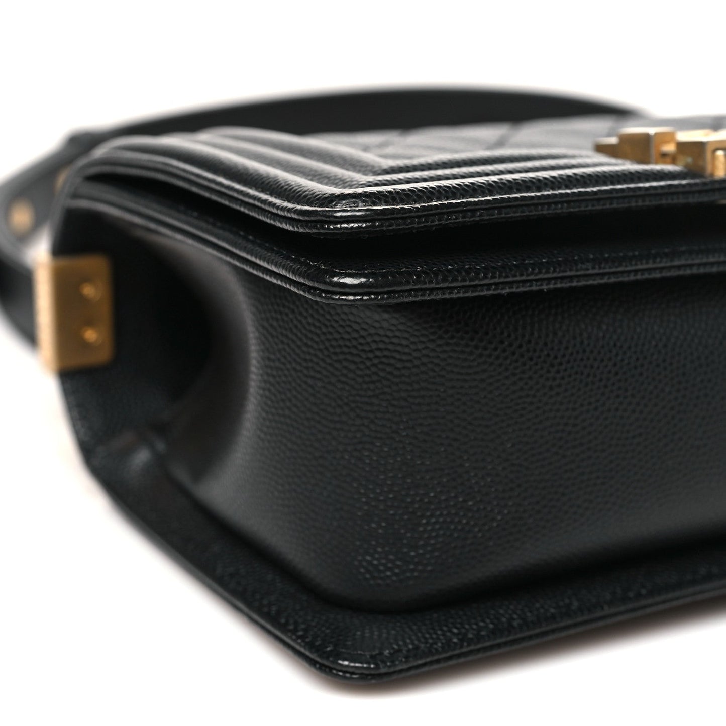 Caviar Quilted Small Boy Flap Black