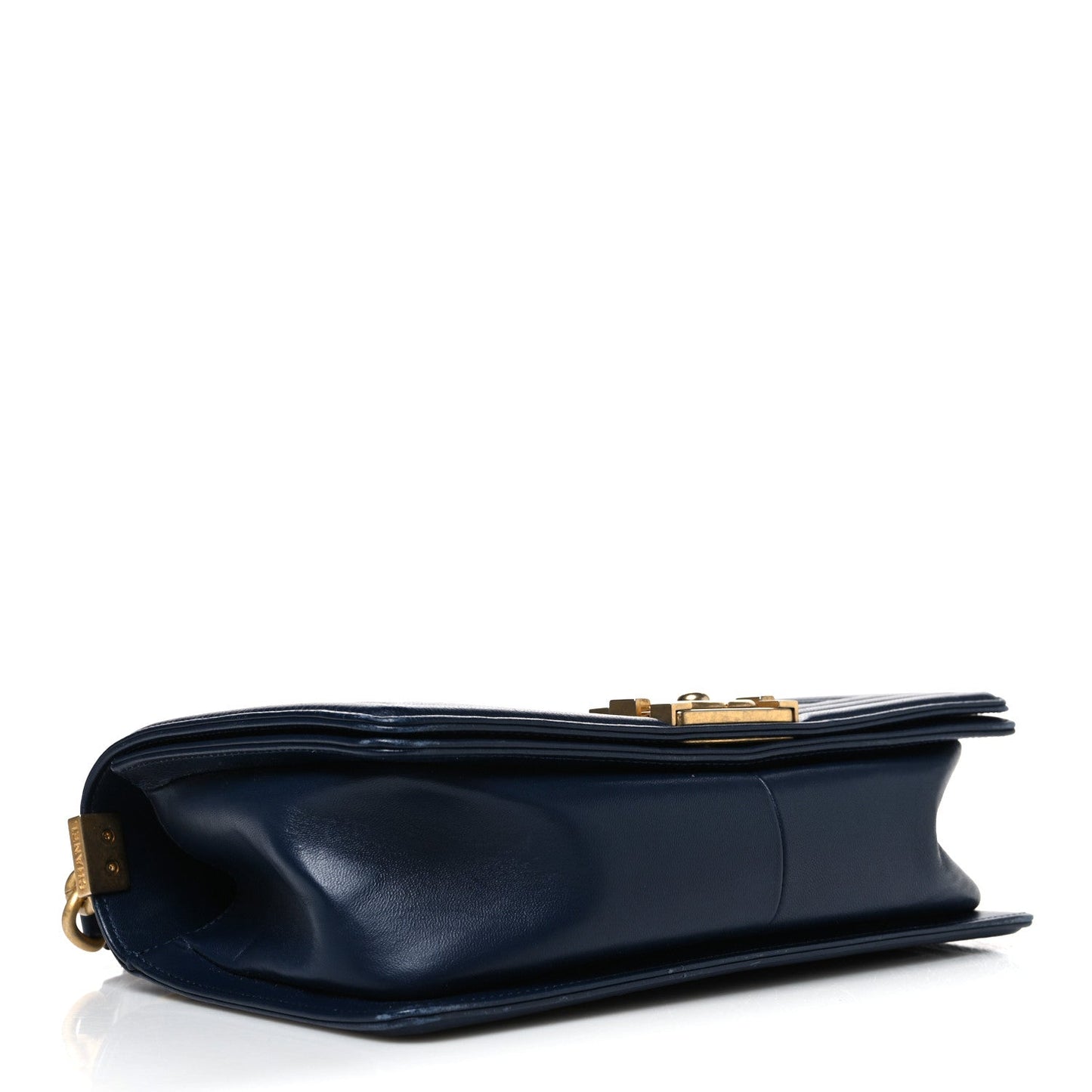 Lambskin Quilted Medium Boy Flap Dark Navy