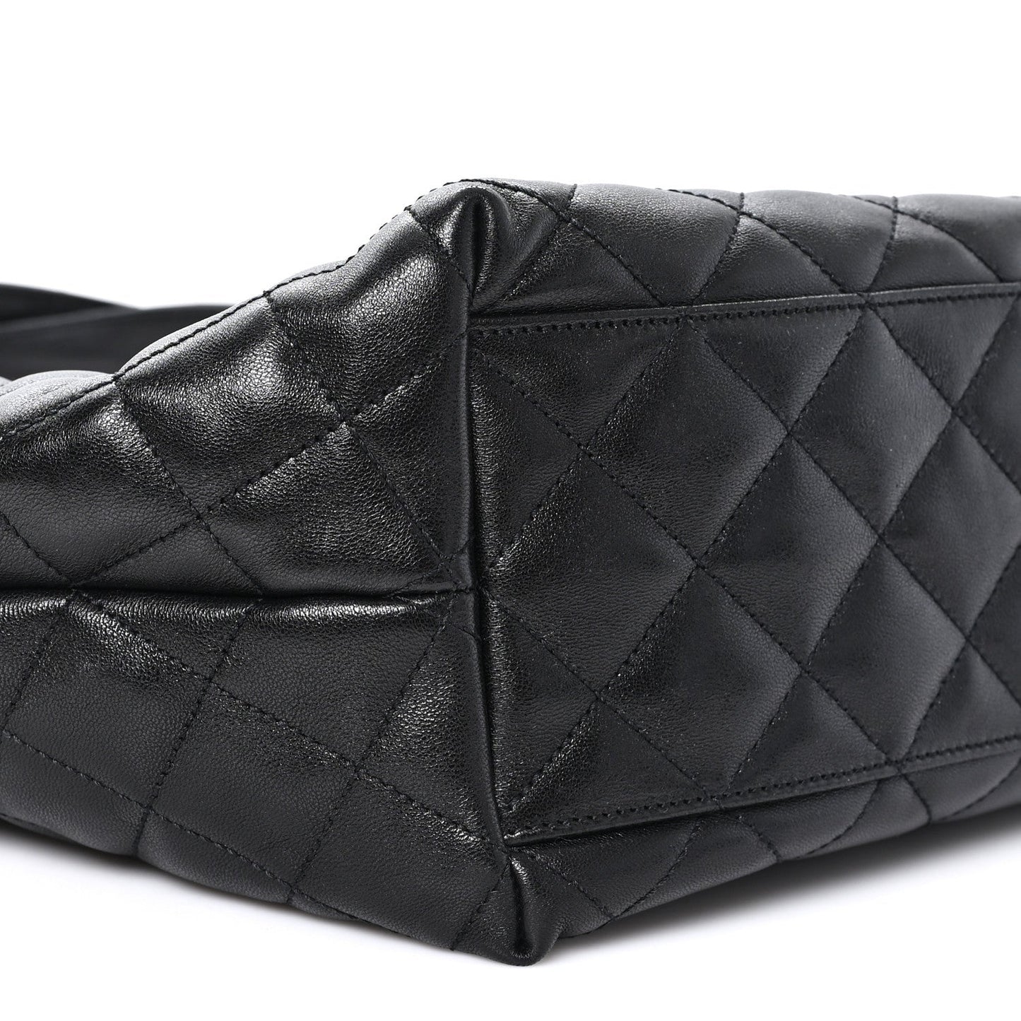 Lambskin Quilted Medium Icare Shopping Tote Black