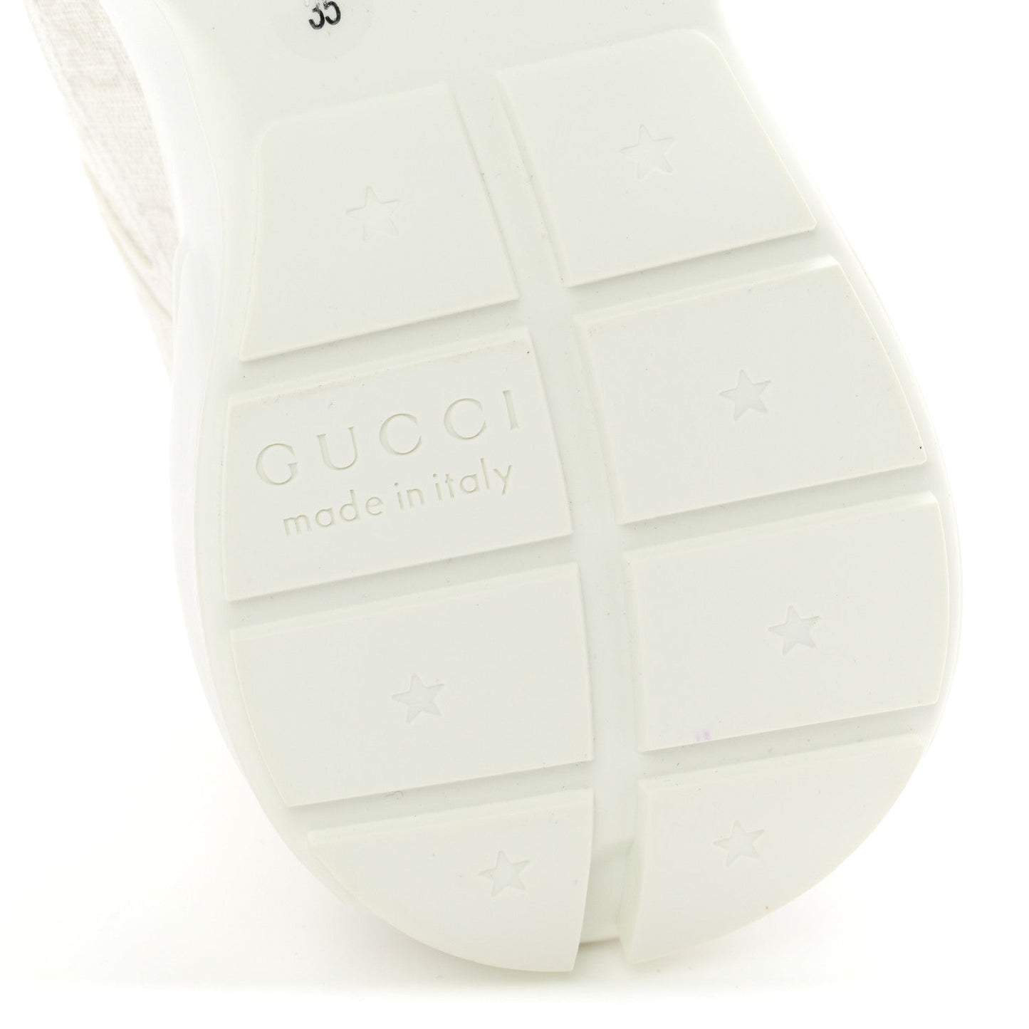GG Supreme Monogram Womens Rhyton Sneakers 35 White