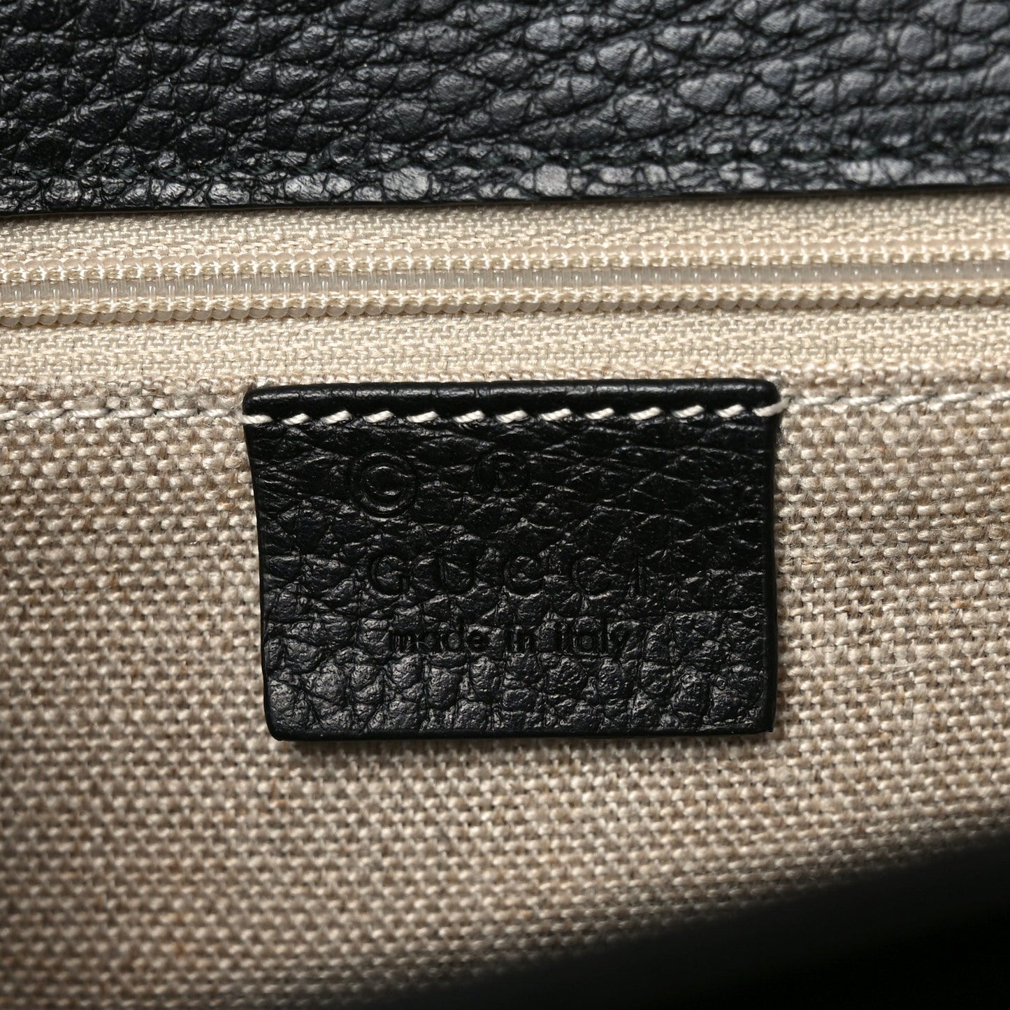 Dollar Calfskin Interlocking G Shoulder Bag Black