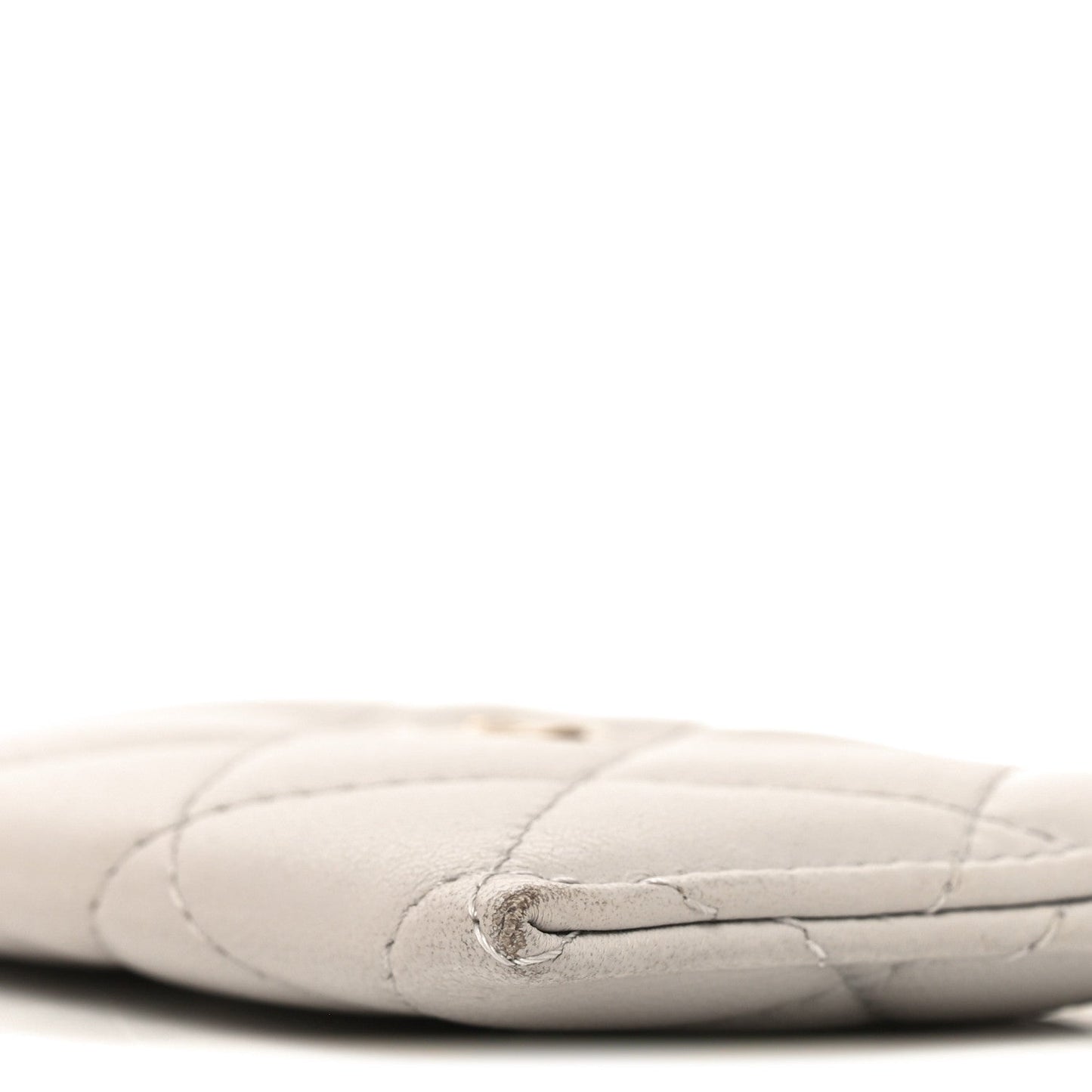 Lambskin Quilted Card Holder Grey