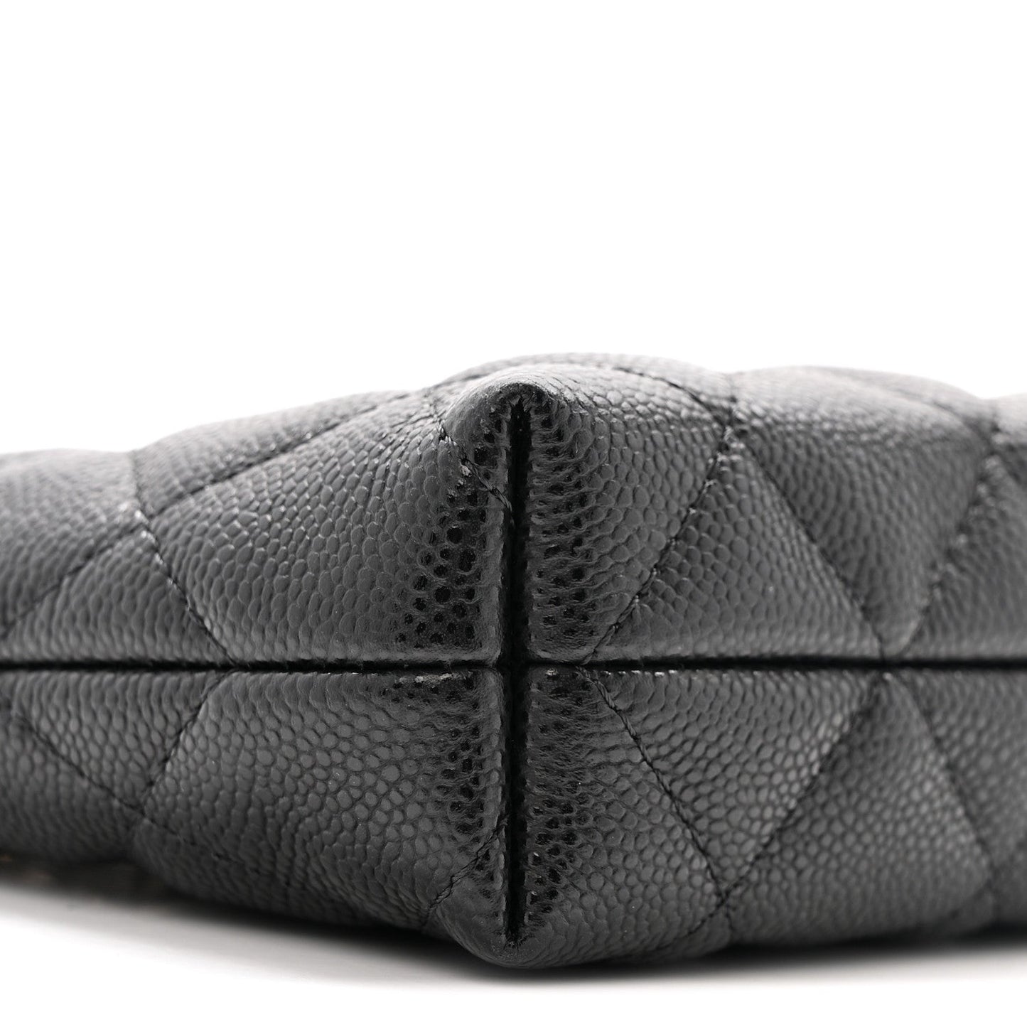 Caviar Quilted Classic Clutch Tote With Chain Black