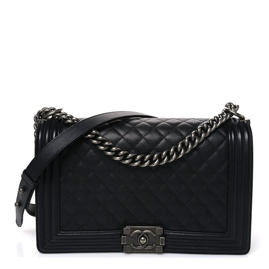 Caviar Quilted New Medium Boy Flap Black
