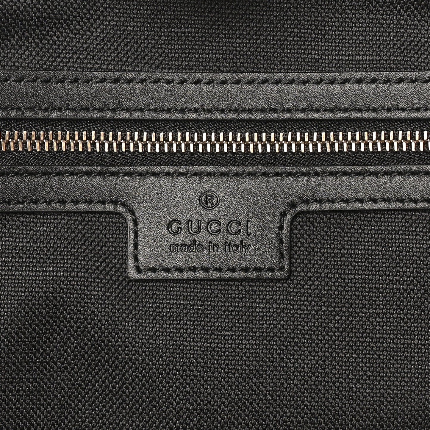 GG Calfskin Embossed Emblem Large Tote Bag Black