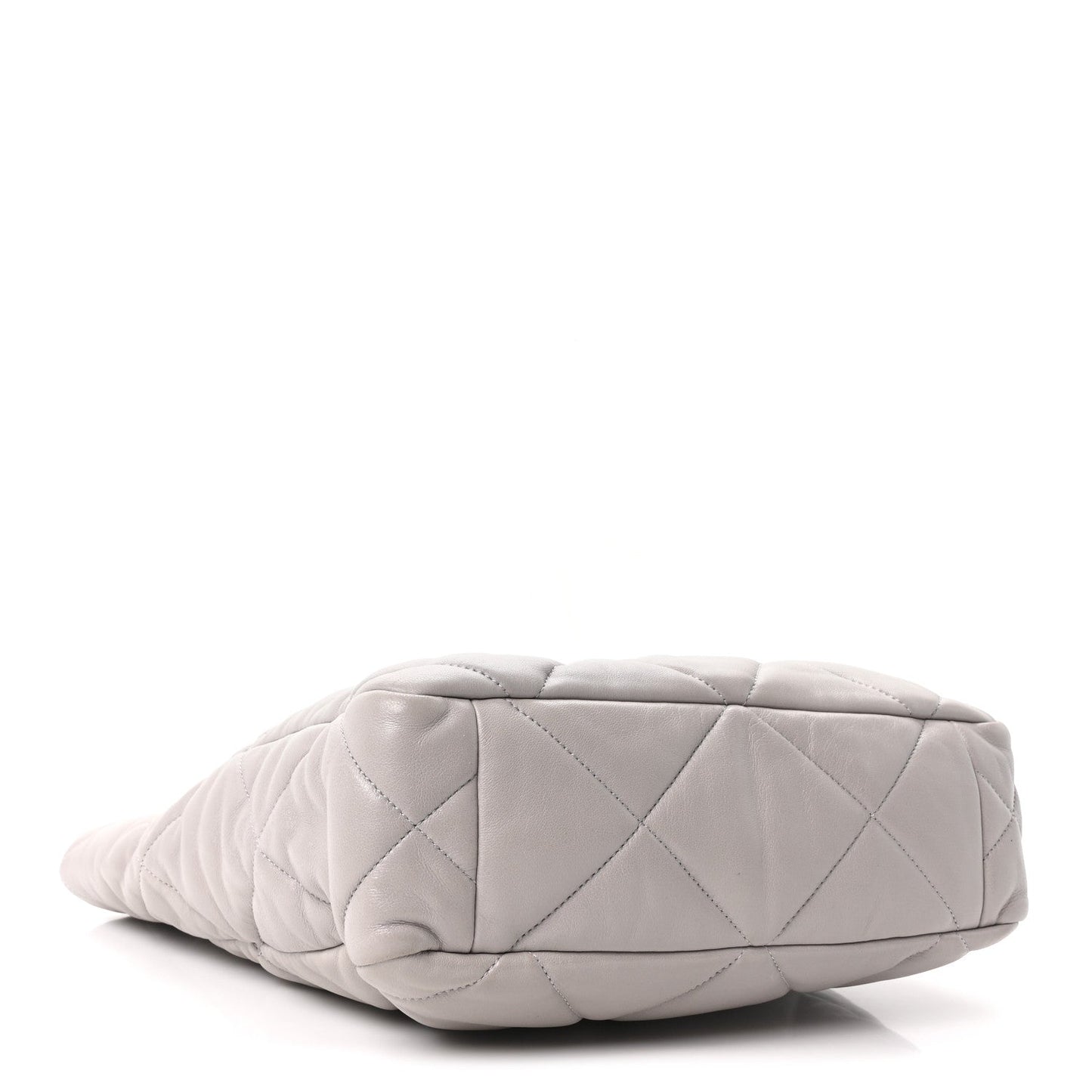 Lambskin Quilted Chanel 19 Shopping Bag Grey