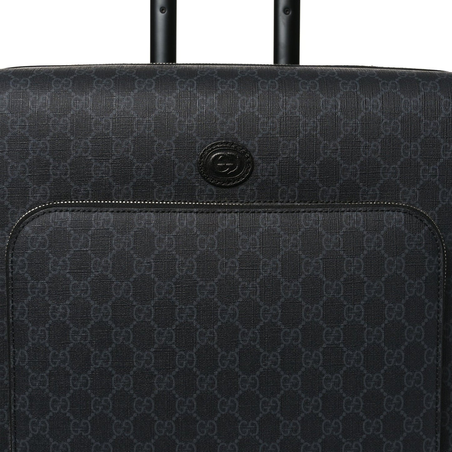 GG Supreme Monogram Azalea Calfskin Retro Interlocking G Small Savoy Cabin Trolley Black