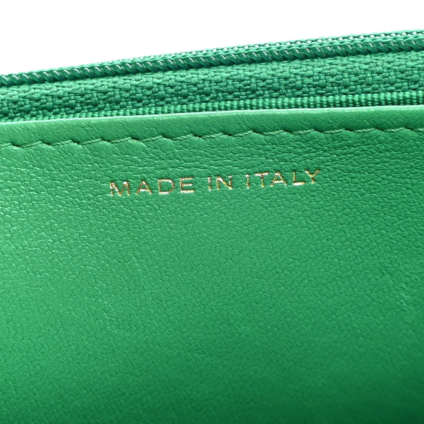 Lambskin Quilted Wallet On Chain WOC Green