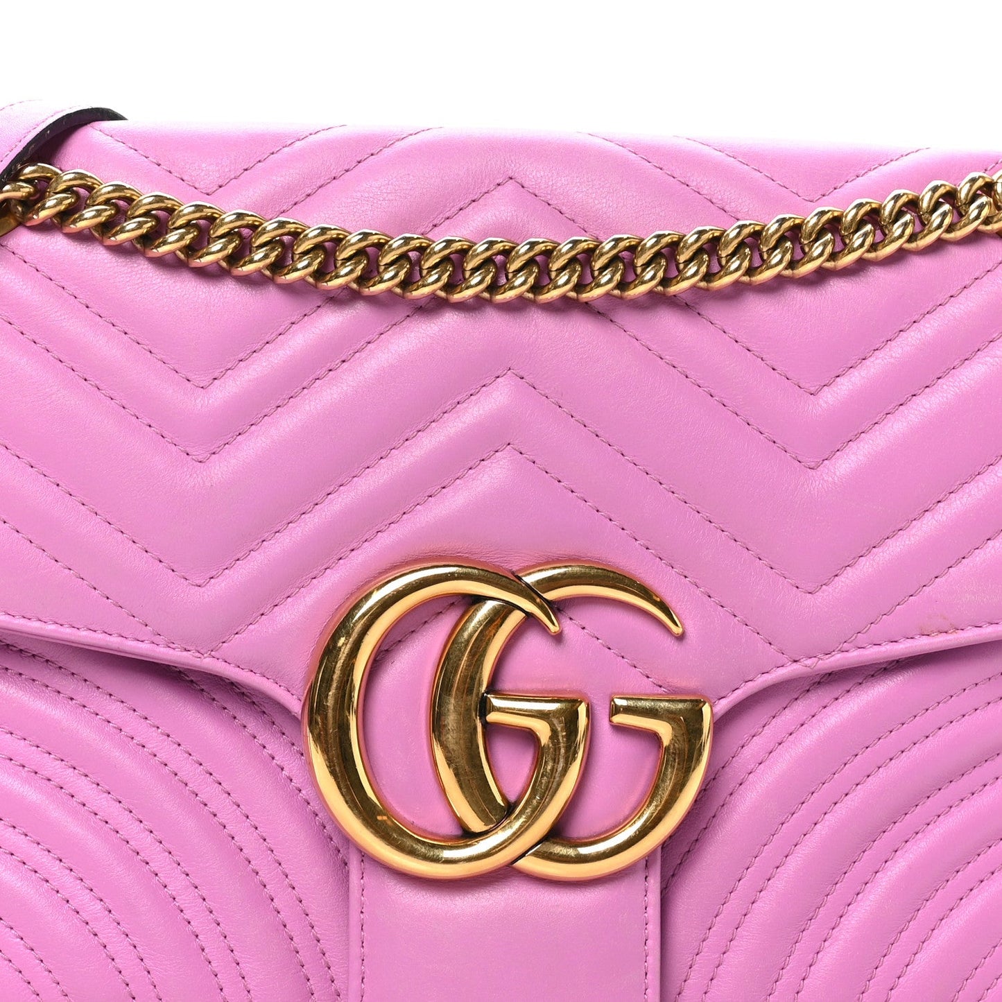 Calfskin Matelasse Medium GG Marmont Shoulder Bag Candy Mousse