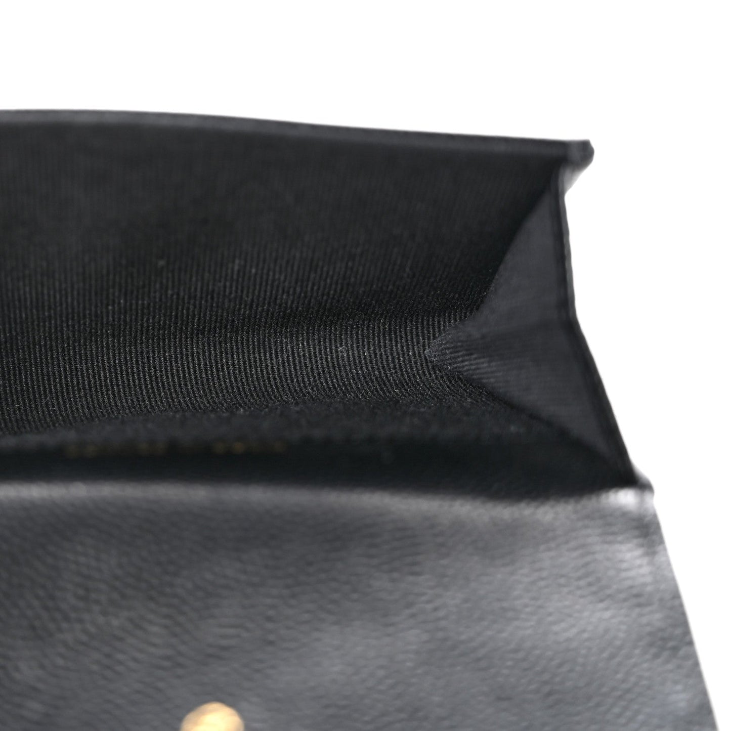 Caviar Quilted Chain CC Quilted Compact Flap Card Holder Black