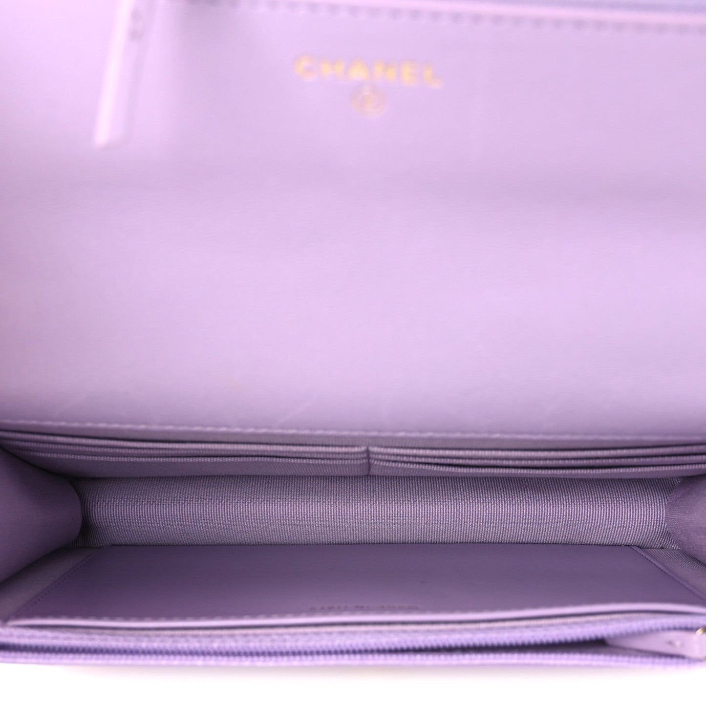Lambskin Quilted Chanel 19 Wallet On Chain WOC Light Purple