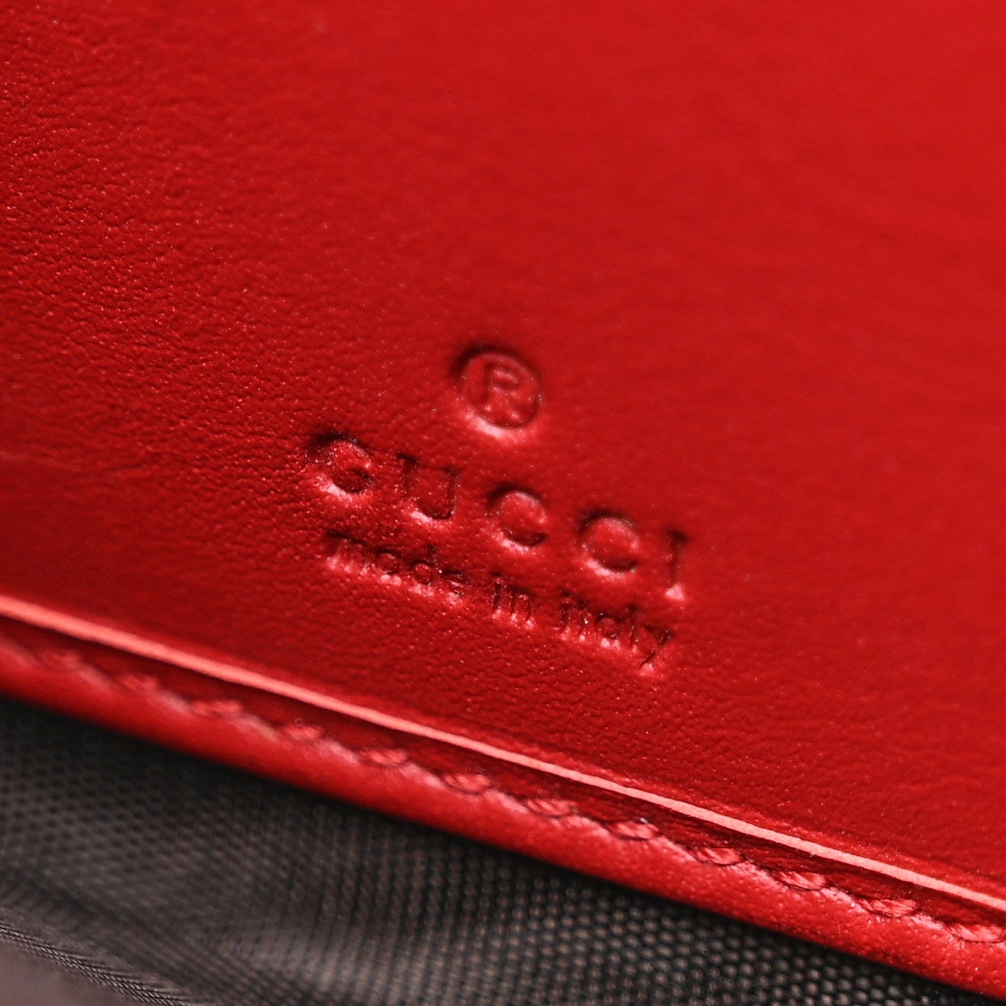GG Supreme Monogram Cherries Zip Around Wallet Hibiscus Red