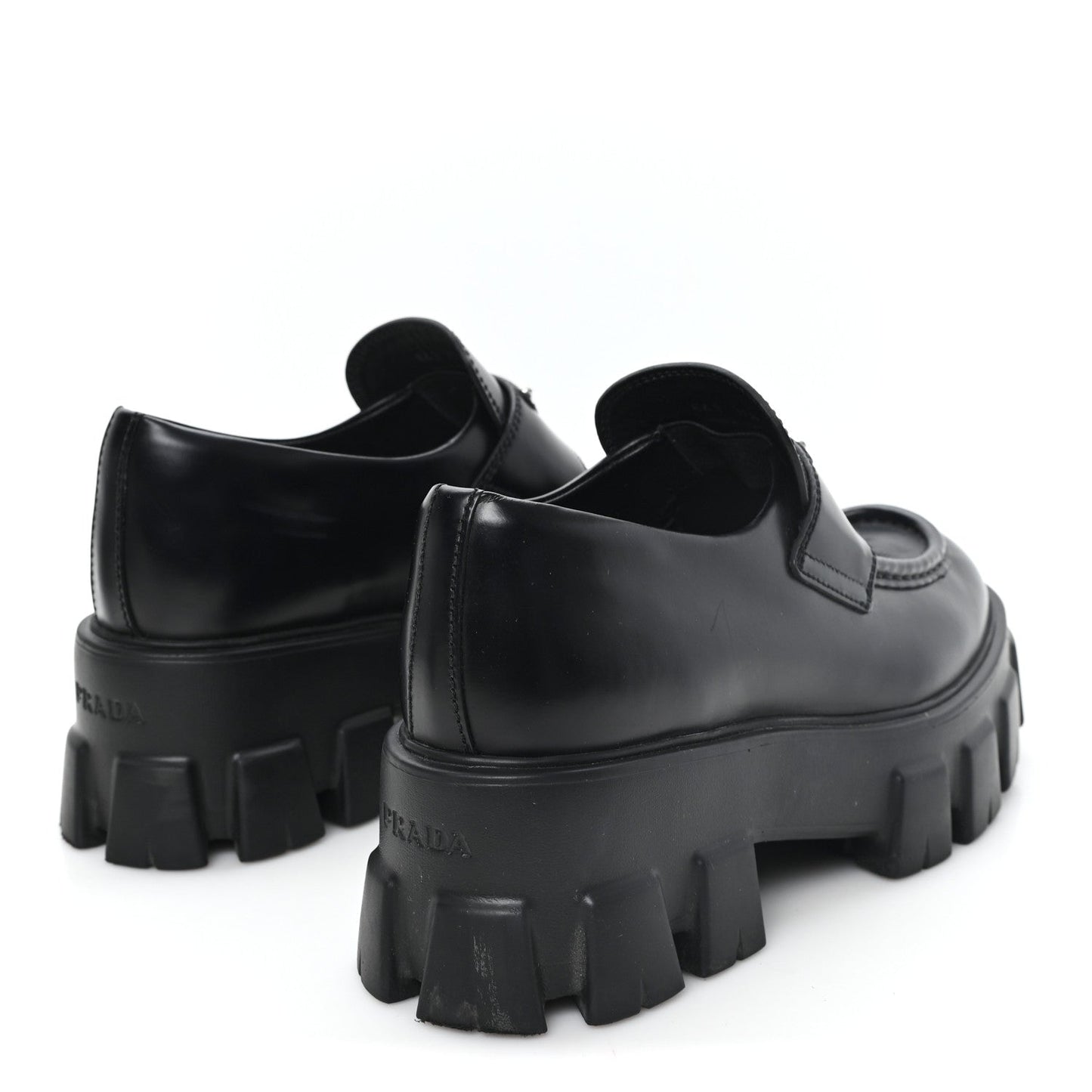 Spazzolato Rois Metal Triangle Logo Monolith 55mm Loafers 36.5 Black